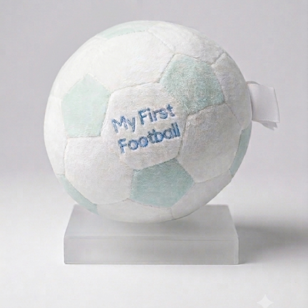 GP-25-1123S: 'My First Football' Baby Soft Toy with Rattle - Sky GP-25-1123S: 'My First Football' Baby Soft Toy with Rattle - Sky